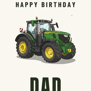 Furrow & Fields Greeting Card Happy Birthday Dad John Deere 6R 250 | Greeting Card Quality Farmers Merch