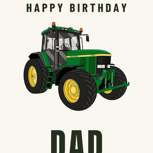 Furrow & Fields Greeting Card Happy Birthday Dad John Deere 7710 | Greeting Card Quality Farmers Merch