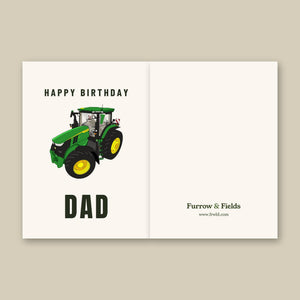 Furrow & Fields Greeting Card Happy Birthday Dad John Deere 7R 350 AutoPowr | Greeting Card Quality Farmers Merch