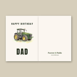 Furrow & Fields Greeting Card Happy Birthday Dad John Deere 8345R Watercolour | Greeting Card Quality Farmers Merch