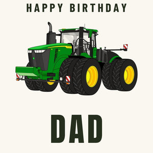 Furrow & Fields Greeting Card Happy Birthday Dad John Deere 9R 640 | Greeting Card Quality Farmers Merch