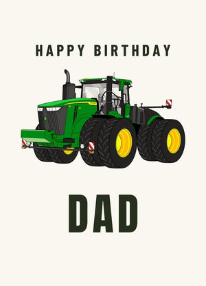 Furrow & Fields Greeting Card Happy Birthday Dad John Deere 9R 640 | Greeting Card Quality Farmers Merch