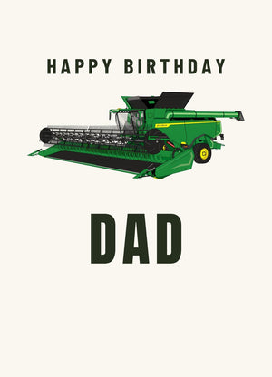 Furrow & Fields Greeting Card Happy Birthday Dad John Deere X9 1100 Combine | Greeting Card Quality Farmers Merch