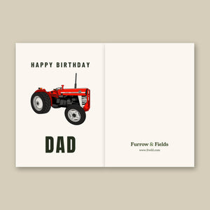 Furrow & Fields Greeting Card Happy Birthday Dad Massey Ferguson 135 | Greeting Card Quality Farmers Merch