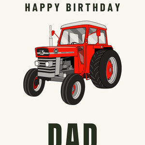 Furrow & Fields Greeting Card Happy Birthday Dad Massey Ferguson 165 | Greeting Card Quality Farmers Merch