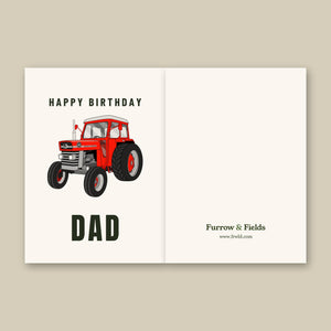Furrow & Fields Greeting Card Happy Birthday Dad Massey Ferguson 165 | Greeting Card Quality Farmers Merch