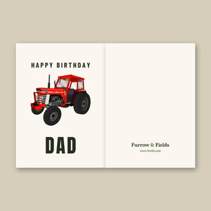 Furrow & Fields Greeting Card Happy Birthday Dad Massey Ferguson 168 | Greeting Card Quality Farmers Merch