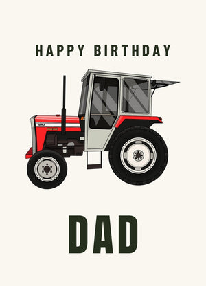 Furrow & Fields Greeting Card Happy Birthday Dad Massey Ferguson 240 | Greeting Card Quality Farmers Merch