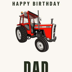 Furrow & Fields Greeting Card Happy Birthday Dad Massey Ferguson 290 | Greeting Card Quality Farmers Merch