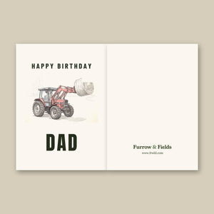 Furrow & Fields Greeting Card Happy Birthday Dad Massey Ferguson 3070 Autotronic Pencil Sketch | Greeting Card Quality Farmers Merch