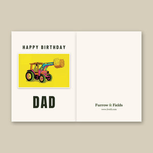 Furrow & Fields Greeting Card Happy Birthday Dad Massey Ferguson 3070 Autotronic Pop Art | Greeting Card Quality Farmers Merch