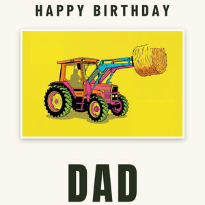 Furrow & Fields Greeting Card Happy Birthday Dad Massey Ferguson 3070 Autotronic Pop Art | Greeting Card Quality Farmers Merch
