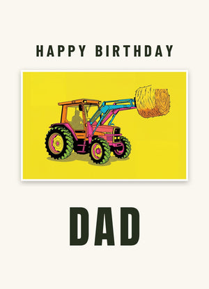 Furrow & Fields Greeting Card Happy Birthday Dad Massey Ferguson 3070 Autotronic Pop Art | Greeting Card Quality Farmers Merch