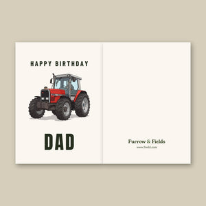 Furrow & Fields Greeting Card Happy Birthday Dad Massey Ferguson 3075 | Greeting Card Quality Farmers Merch