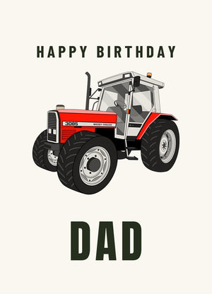 Furrow & Fields Greeting Card Happy Birthday Dad Massey Ferguson 3085 | Greeting Card Quality Farmers Merch