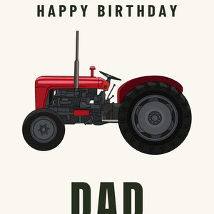 Furrow & Fields Greeting Card Happy Birthday Dad Massey Ferguson 35 | Greeting Card Quality Farmers Merch
