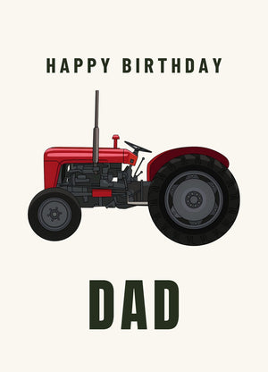 Furrow & Fields Greeting Card Happy Birthday Dad Massey Ferguson 35 | Greeting Card Quality Farmers Merch