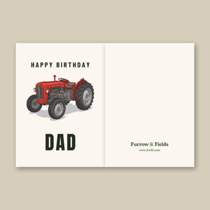 Furrow & Fields Greeting Card Happy Birthday Dad Massey Ferguson 35X | Greeting Card Quality Farmers Merch