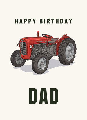 Furrow & Fields Greeting Card Happy Birthday Dad Massey Ferguson 35X | Greeting Card Quality Farmers Merch