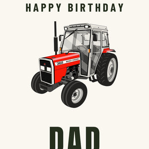 Furrow & Fields Greeting Card Happy Birthday Dad Massey Ferguson 362 | Greeting Card Quality Farmers Merch