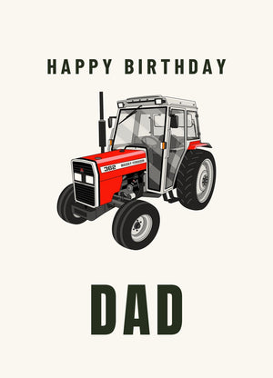 Furrow & Fields Greeting Card Happy Birthday Dad Massey Ferguson 362 | Greeting Card Quality Farmers Merch