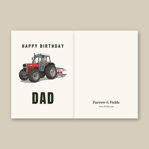 Furrow & Fields Greeting Card Happy Birthday Dad Massey Ferguson 375 | Greeting Card Quality Farmers Merch