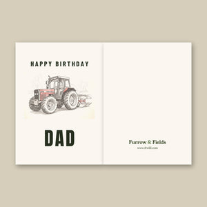 Furrow & Fields Greeting Card Happy Birthday Dad Massey Ferguson 375 Pencil Sketch | Greeting Card Quality Farmers Merch
