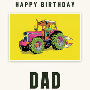Furrow & Fields Greeting Card Happy Birthday Dad Massey Ferguson 375 Pop Art | Greeting Card Quality Farmers Merch