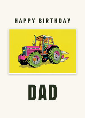 Furrow & Fields Greeting Card Happy Birthday Dad Massey Ferguson 375 Pop Art | Greeting Card Quality Farmers Merch
