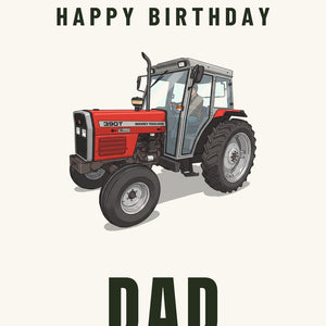 Furrow & Fields Greeting Card Happy Birthday Dad Massey Ferguson 390T | Greeting Card Quality Farmers Merch