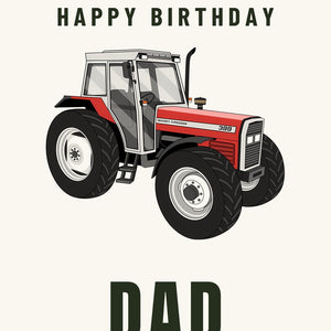 Furrow & Fields Greeting Card Happy Birthday Dad Massey Ferguson 399 | Greeting Card Quality Farmers Merch