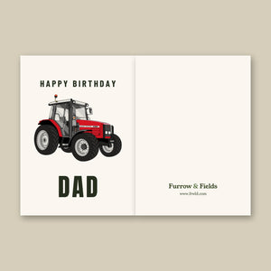Furrow & Fields Greeting Card Happy Birthday Dad Massey Ferguson 4355 | Greeting Card Quality Farmers Merch