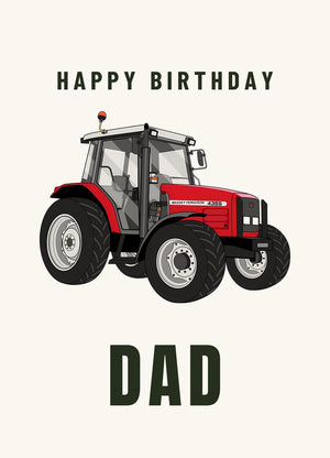 Furrow & Fields Greeting Card Happy Birthday Dad Massey Ferguson 4355 | Greeting Card Quality Farmers Merch