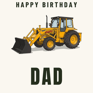 Furrow & Fields Greeting Card Happy Birthday Dad Massey Ferguson 50E | Greeting Card Quality Farmers Merch