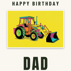 Furrow & Fields Greeting Card Happy Birthday Dad Massey Ferguson 50E Pop Art | Greeting Card Quality Farmers Merch