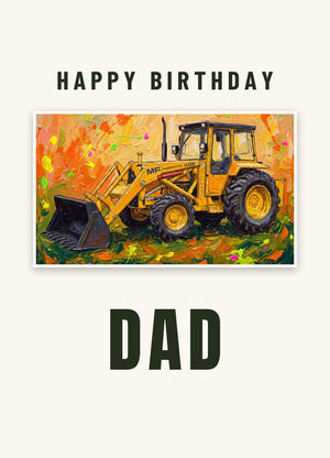 Furrow & Fields Greeting Card Happy Birthday Dad Massey Ferguson 50E Splash Art | Greeting Card Quality Farmers Merch