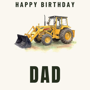 Furrow & Fields Greeting Card Happy Birthday Dad Massey Ferguson 50E Watercolour | Greeting Card Quality Farmers Merch