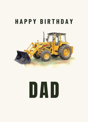 Furrow & Fields Greeting Card Happy Birthday Dad Massey Ferguson 50E Watercolour | Greeting Card Quality Farmers Merch