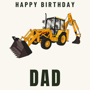 Furrow & Fields Greeting Card Happy Birthday Dad Massey Ferguson 50HX | Greeting Card Quality Farmers Merch
