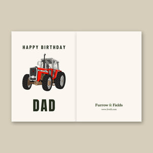 Furrow & Fields Greeting Card Happy Birthday Dad Massey Ferguson 595 | Greeting Card Quality Farmers Merch