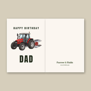 Furrow & Fields Greeting Card Happy Birthday Dad Massey Ferguson 6255 Cartoon | Greeting Card Quality Farmers Merch