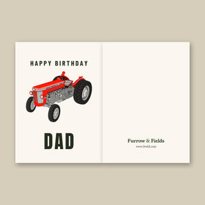 Furrow & Fields Greeting Card Happy Birthday Dad Massey Ferguson 65 Mark II | Greeting Card Quality Farmers Merch