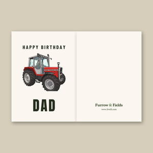 Furrow & Fields Greeting Card Happy Birthday Dad Massey Ferguson 690 Cartoon | Greeting Card Quality Farmers Merch