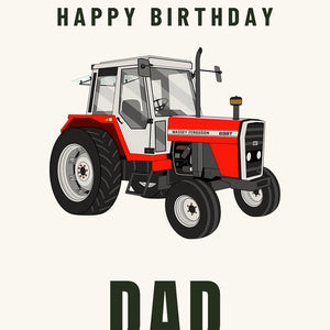 Furrow & Fields Greeting Card Happy Birthday Dad Massey Ferguson 698T | Greeting Card Quality Farmers Merch