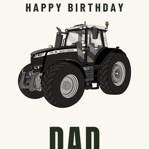 Furrow & Fields Greeting Card Happy Birthday Dad Massey Ferguson 7726S Black Beauty | Greeting Card Quality Farmers Merch