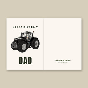 Furrow & Fields Greeting Card Happy Birthday Dad Massey Ferguson 7726S Black Beauty | Greeting Card Quality Farmers Merch
