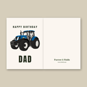 Furrow & Fields Greeting Card Happy Birthday Dad New Holland 7040 | Greeting Card Quality Farmers Merch