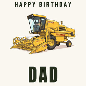 Furrow & Fields Greeting Card Happy Birthday Dad New Holland 8070 | Greeting Card Quality Farmers Merch