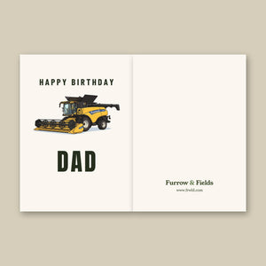 Furrow & Fields Greeting Card Happy Birthday Dad New Holland CR 9.90 | Greeting Card Quality Farmers Merch