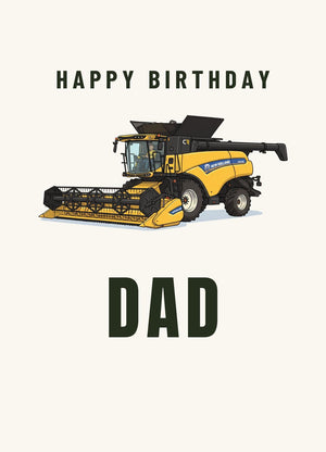 Furrow & Fields Greeting Card Happy Birthday Dad New Holland CR 9.90 | Greeting Card Quality Farmers Merch